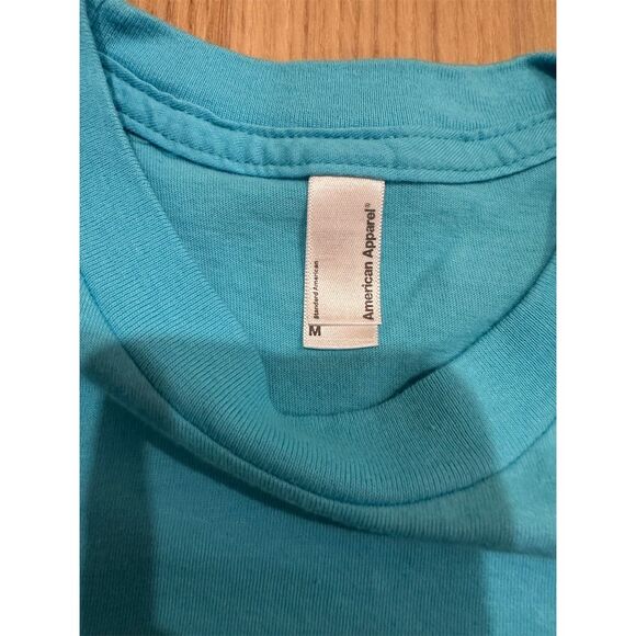 Vintage American Apparel Graphic T-Shirt Unisex M Blue artist rainbow art - Picture 7 of 9